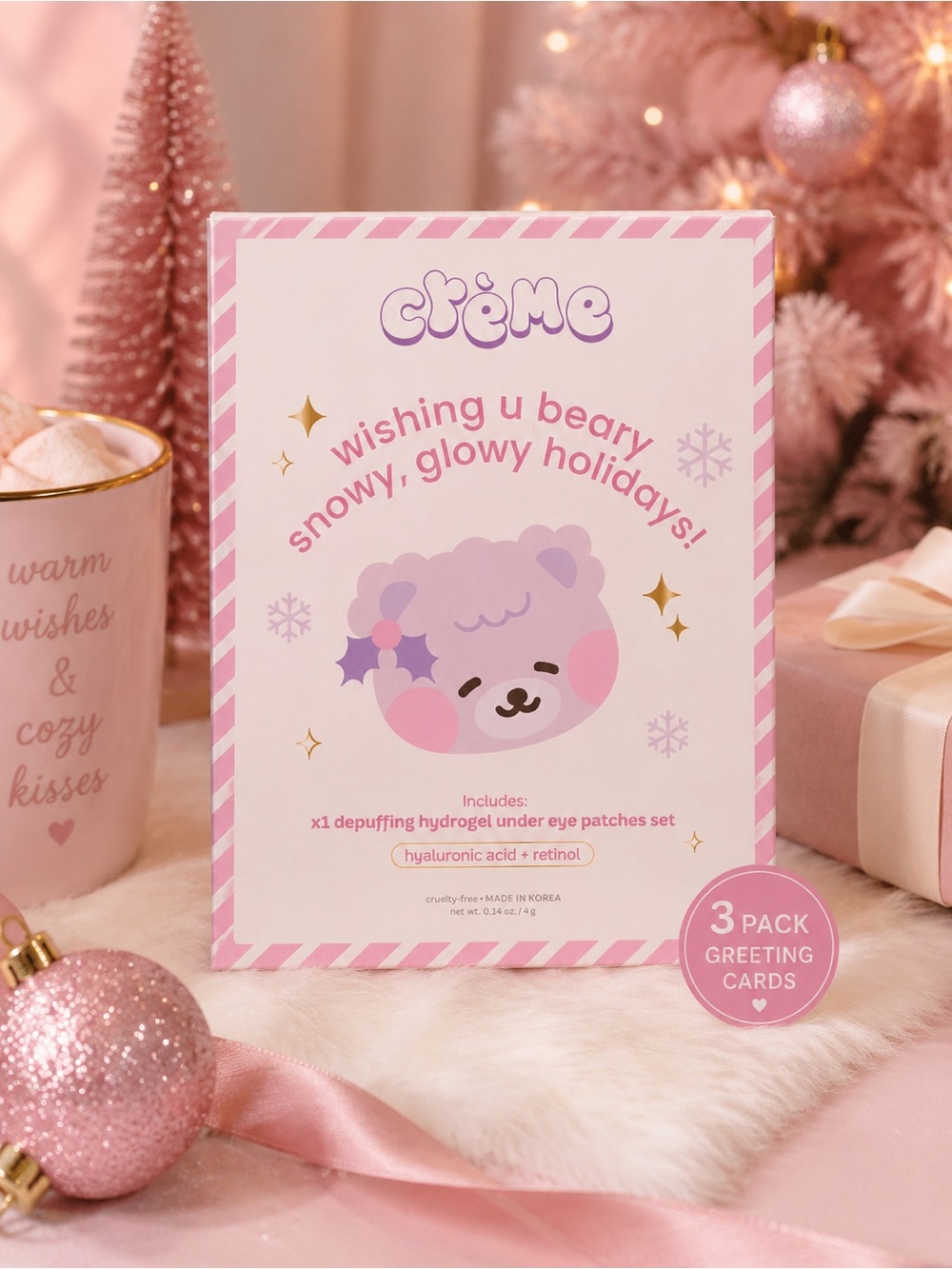 The Crème Shop Holiday Under Eye Patch Greeting Card Set – 3 Pack NWT